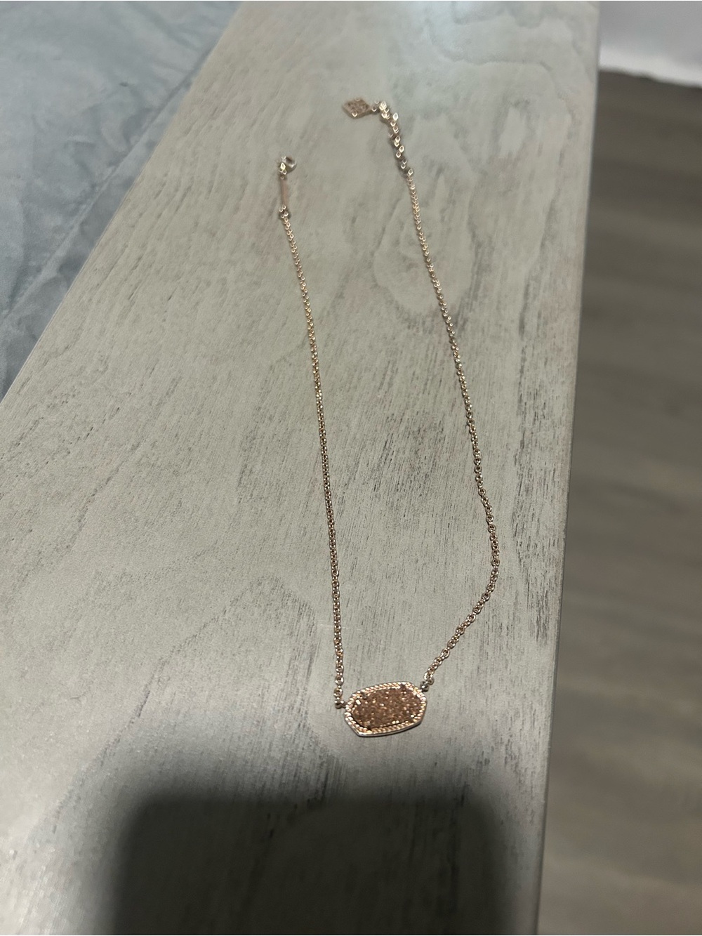 Kendra Scott Elisa Rose Gold Pendant Necklace in Rose Gold Drusy